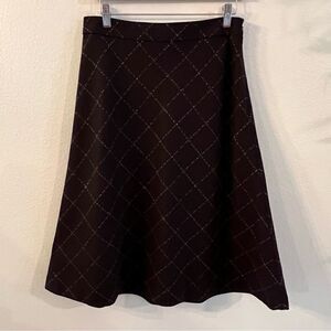 J. Crew Wool Blend A-Line Skirt Women’s Size 6 Side Zip Lined Brown Diamond